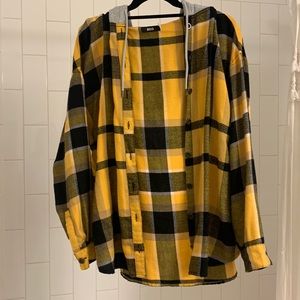 Black and Yellow Plaid BDG flannel